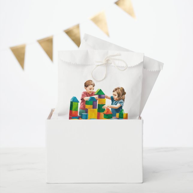 Building Blocks at the Birthday Bash Favour Bag (Party)