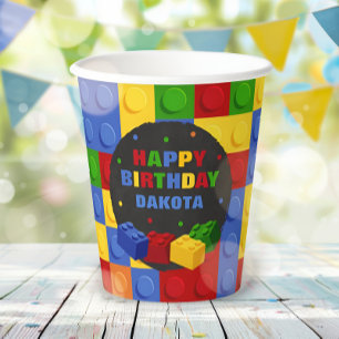 Building Blocks Birthday Boy Bricks Paper cup
