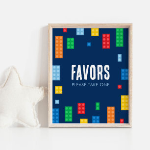 Building Blocks Birthday Favours Sign
