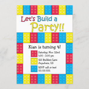 Building Blocks Birthday Invitation