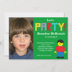 Building Blocks birthday Invitation