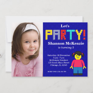 Building Blocks birthday Invitation