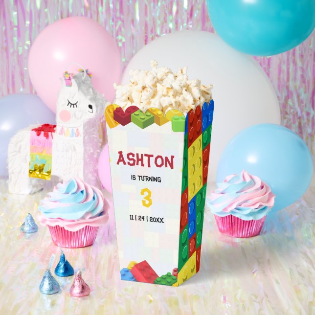 Building Blocks Birthday Invitation, Boys Birthday Favour Box (Party)