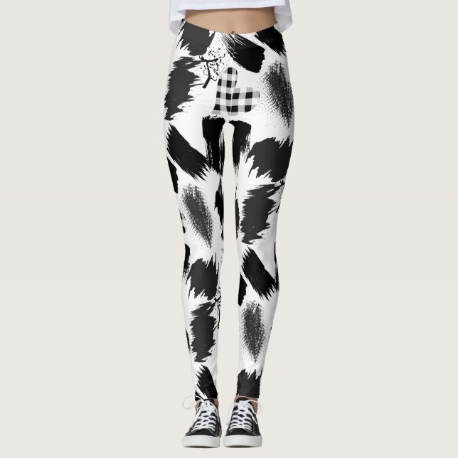 building blocks.Black and White.w.01x4 Leggings (Front)