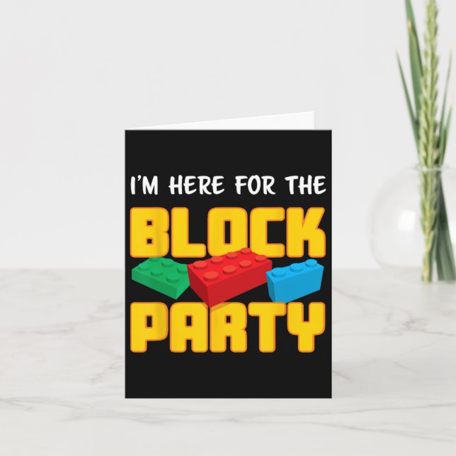 Building Blocks Block Party Pre-k Men Women Kids  Card (Front)