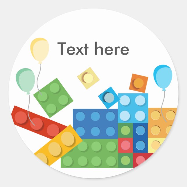 building blocks, block, toy brick classic round sticker (Front)