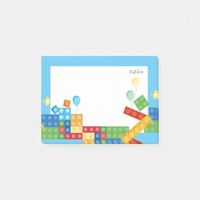 building blocks, block, toy brick post-it notes (Front)