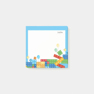 building blocks, block, toy brick post-it notes