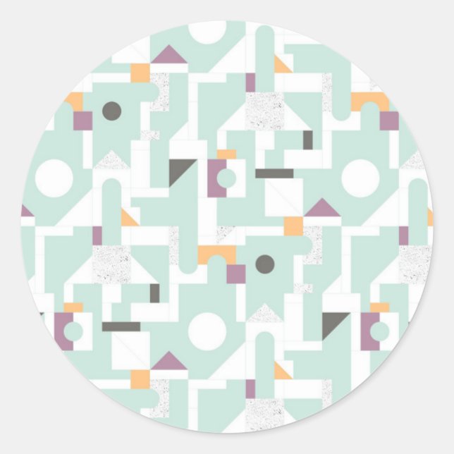 Building Blocks - blue Classic Round Sticker (Front)
