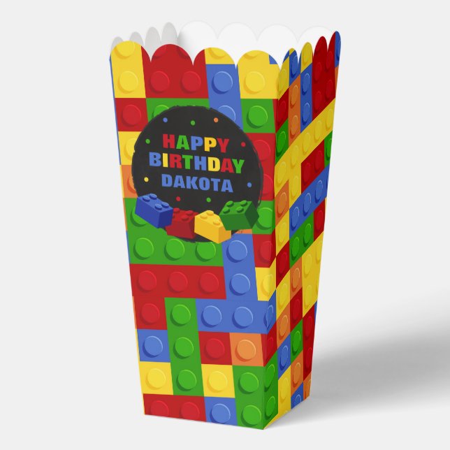 Building Blocks Boy Birthday Brick Party Favour Bo Box (Front)