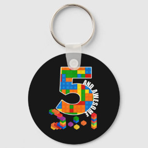 Building Blocks Bricks 5 Year Old Awesome Birthday Key Ring