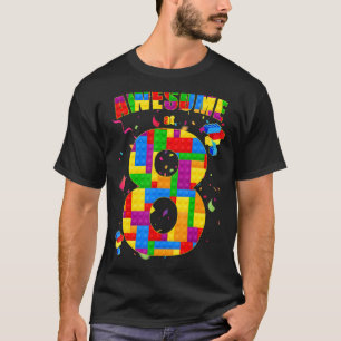 Building Blocks Bricks Awesome At 8 Years Old Birt T-Shirt