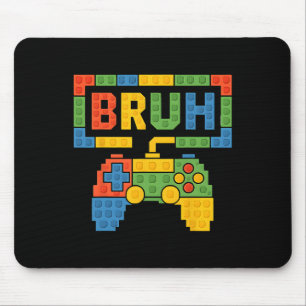 Building Blocks Bruh Boys Kids Birthday Brick Buil Mouse Pad