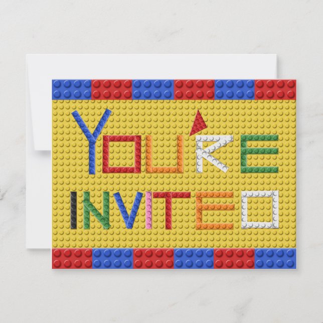 Building Blocks Invitation in Primary Colours (Front)
