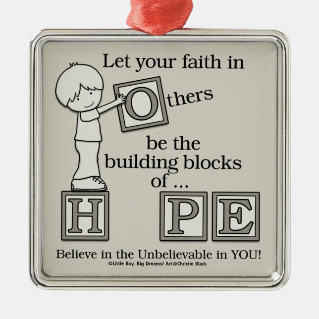 Building Blocks of HOPE Metal Tree Decoration (Front)