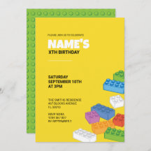 Building Blocks Party Invitation