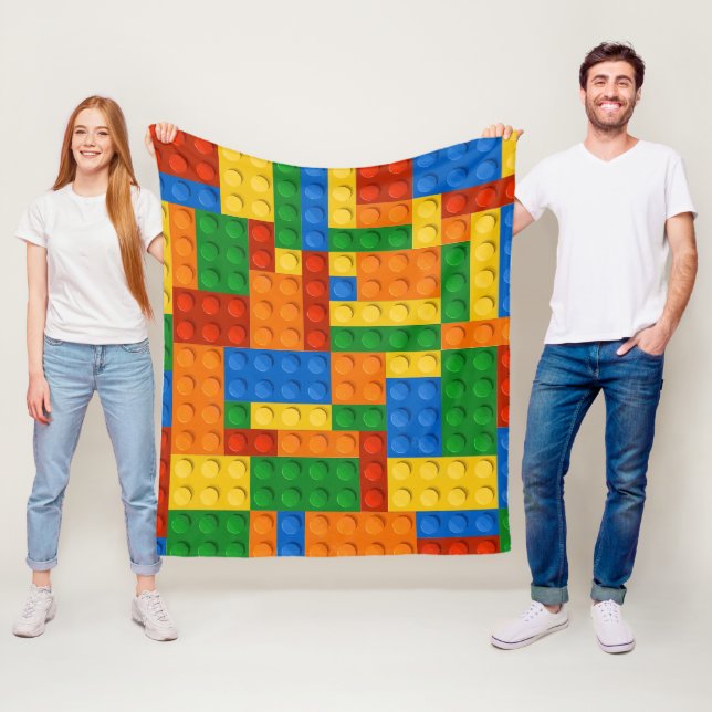 Building Blocks Pattern skin Toy Play Bricks Fleece Blanket (In Situ)