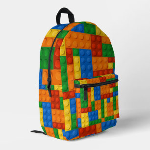 Building Blocks Pattern skin Toy Play Bricks Printed Backpack