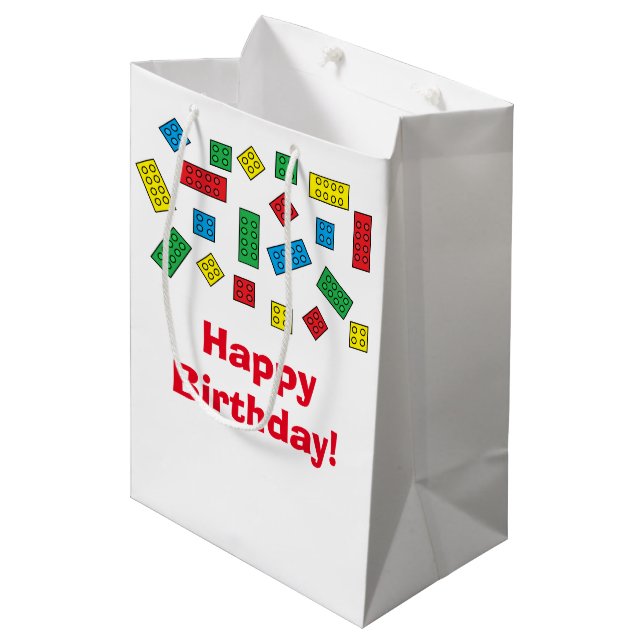 "Building Blocks" Personalised Gift Bag (Front Angled)