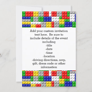 Building Blocks Primary Colour Boy's Birthday/Part Invitation