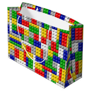 Building Blocks Primary Colour Boy's Birthday/Part Large Gift Bag