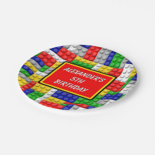 Building Blocks Primary Colour Boy's Paper Plate