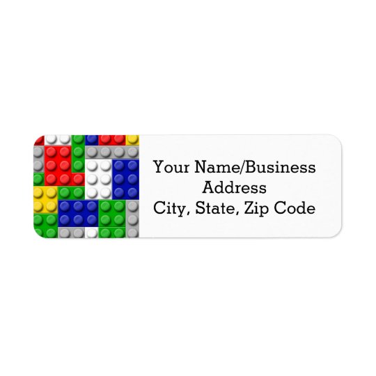 Building Blocks Primary Colour Boy's Return Address Label