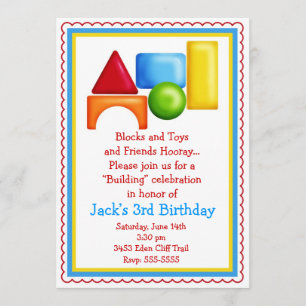 Building Blocks Toy Invitations
