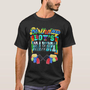 Building Brick Blocks Grandpa Of Birthday Boy B-Da T-Shirt