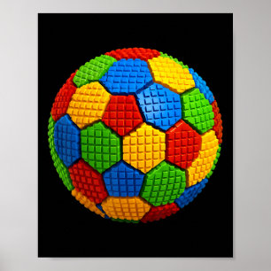Building Brick Blocks Soccer Fan Building Construc Poster