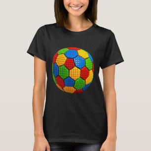 Building Brick Blocks Soccer Fan Building Construc T-Shirt