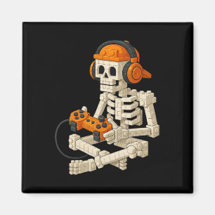 Building Brick Skeleton Video Gaming Halloween Cos Magnet