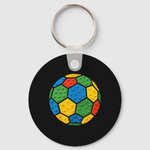 Building Brick Soccer Lover Construction Building  Key Ring