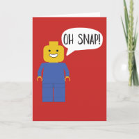 Building Brick Toy Figure Belated Birthday Card