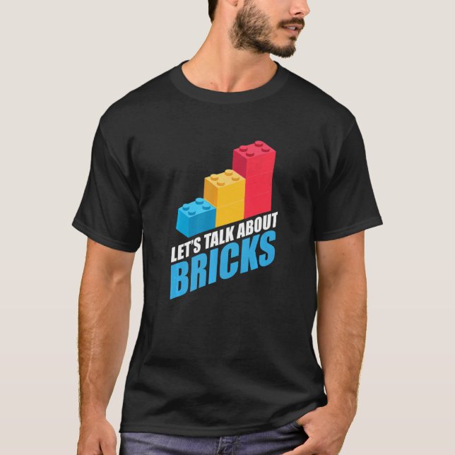Building Bricks Blocks Fan Master Builder Bricklay T-Shirt (Front)