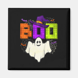 Building Bricks Boo Halloween Ghost Witch Group Bo Magnet
