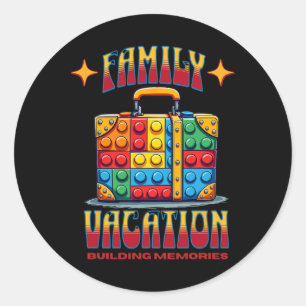 Building Bricks Family Vacation Building Memories Classic Round Sticker