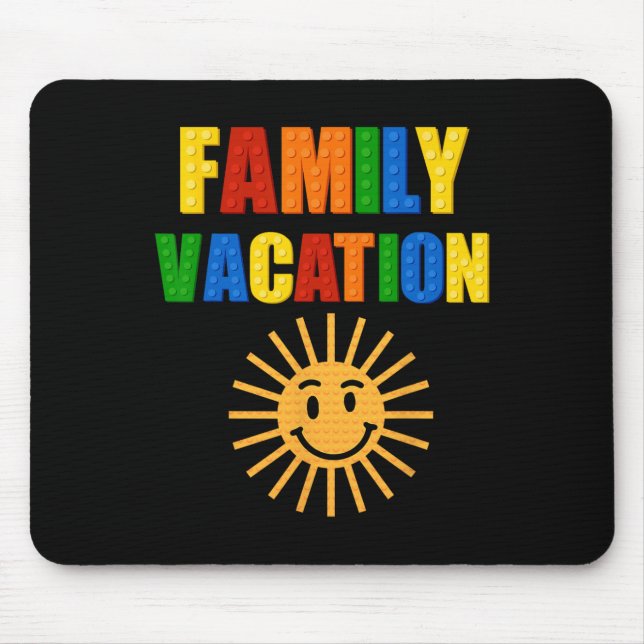 Building Bricks Family Vacation Matching Block Bui Mouse Pad (Front)