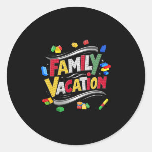 Building Bricks Family Vacation Matching Master Bu Classic Round Sticker