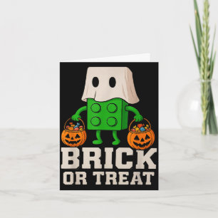 Building bricks halloween brick or treat ghost card