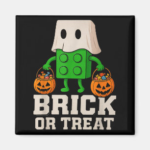 Building bricks halloween brick or treat ghost magnet