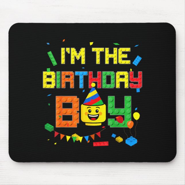 Building Bricks Im The Birthday Boy Blocks Mouse Pad (Front)