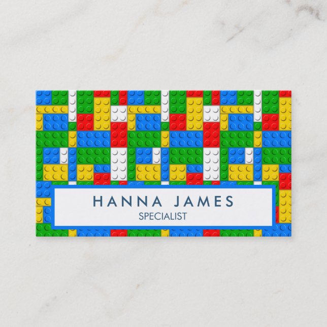 Building Bricks Pattern Personalised Business Card (Front)