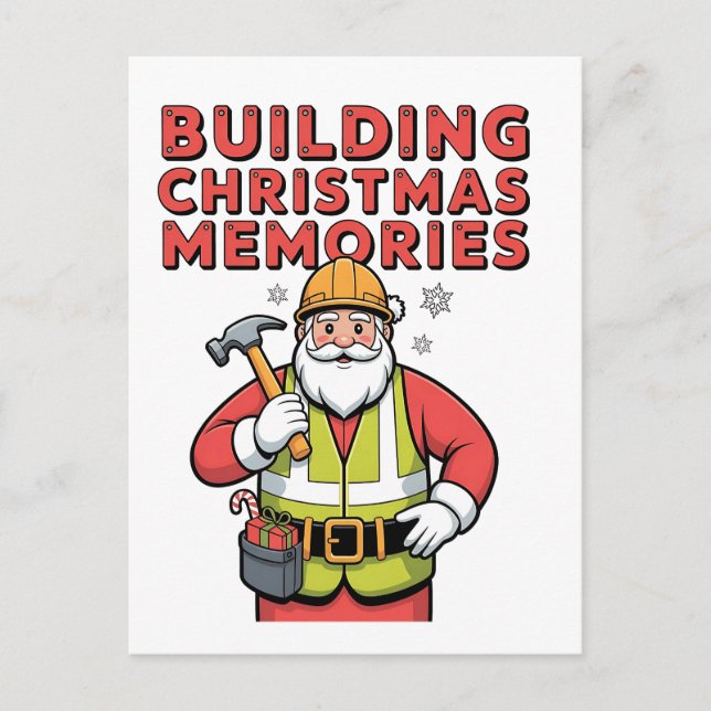 Building Christmas Memorie Family Matching 2025 Invitation Postcard (Front)