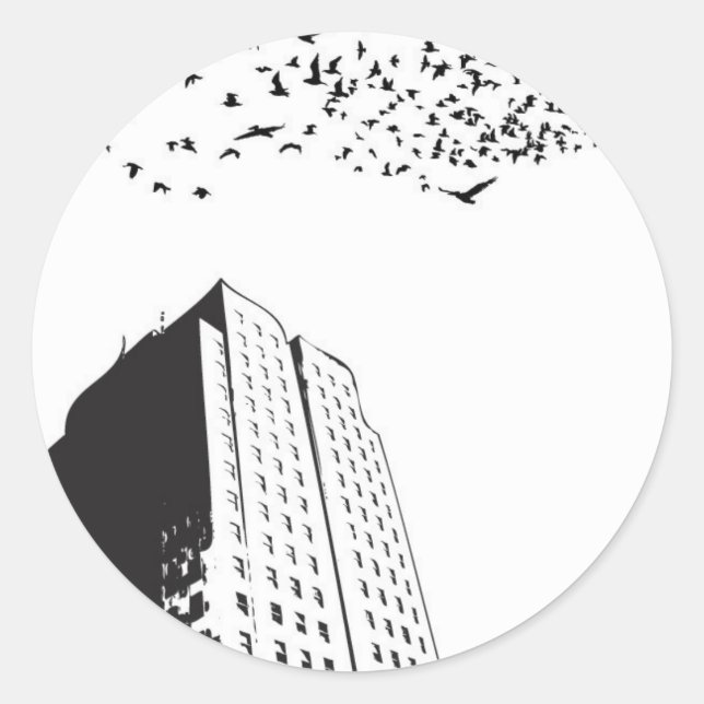 Building Classic Round Sticker (Front)