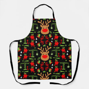 Building Construction Christmas Apron
