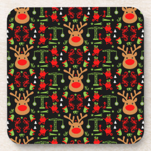 Building Construction Christmas Coaster