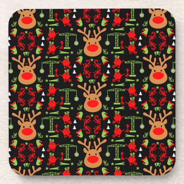 Building Construction Christmas Coaster (Front)