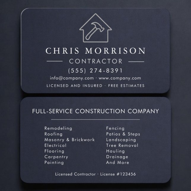 Building Construction Contractor Business Card (Creator Uploaded)
