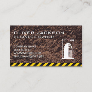 Building Construction   Dirt Construction Zone Business Card
